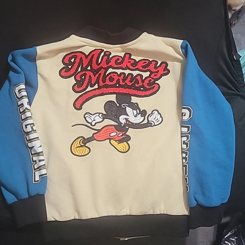 Disney Mickey Mouse Bomber Varsity Fleece Lined Jacket Boys Size 6/7 - Picture 6 of 7